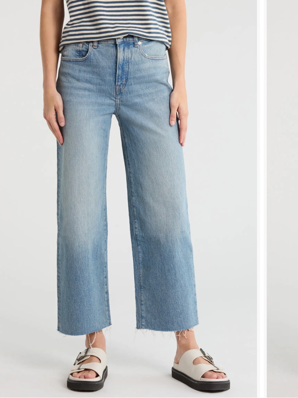 Madewell perfect vintage wide leg crop Jean in medium light wash